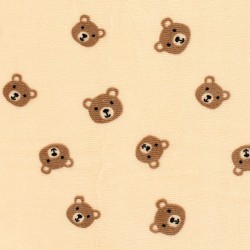 Fleece-Stoff doppelseitig Teddybär Hintergrund beige | Wolf Stoffe