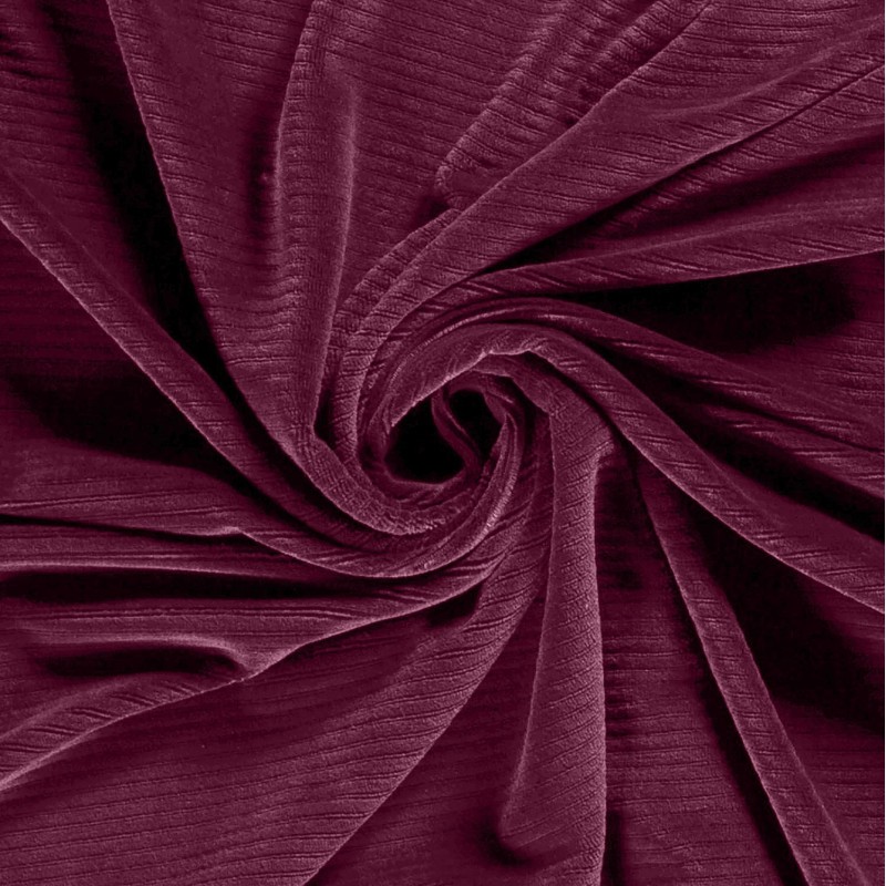 Cordstoff Samt Jersey Pflaume Große Rippen 4,5 mm | Wolf Stoffe