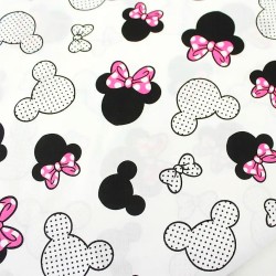 Minnie-Maus-Stoff Fuchsia Schleife Großer Kopf | Wolf Stoffe