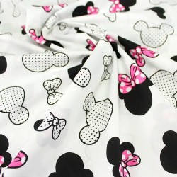 Minnie-Maus-Stoff Fuchsia Schleife Großer Kopf | Wolf Stoffe