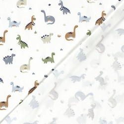 Jersey-Stoff Dinosaurier Off-White Hintergrund | Wolf Stoffe