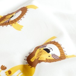 Jersey-Stoff Kleine Löwen Off-White Hintergrund | Wolf Stoffe