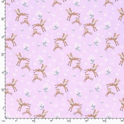 Jersey-Stoff Kleine Rehe in den Blumen | Wolf Stoffe