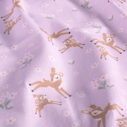 Jersey-Stoff Kleine Rehe in den Blumen | Wolf Stoffe