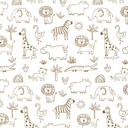 Jersey Stoff Savannentiere | Wolf Stoffe