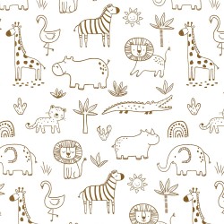 Jersey Stoff Savannentiere | Wolf Stoffe