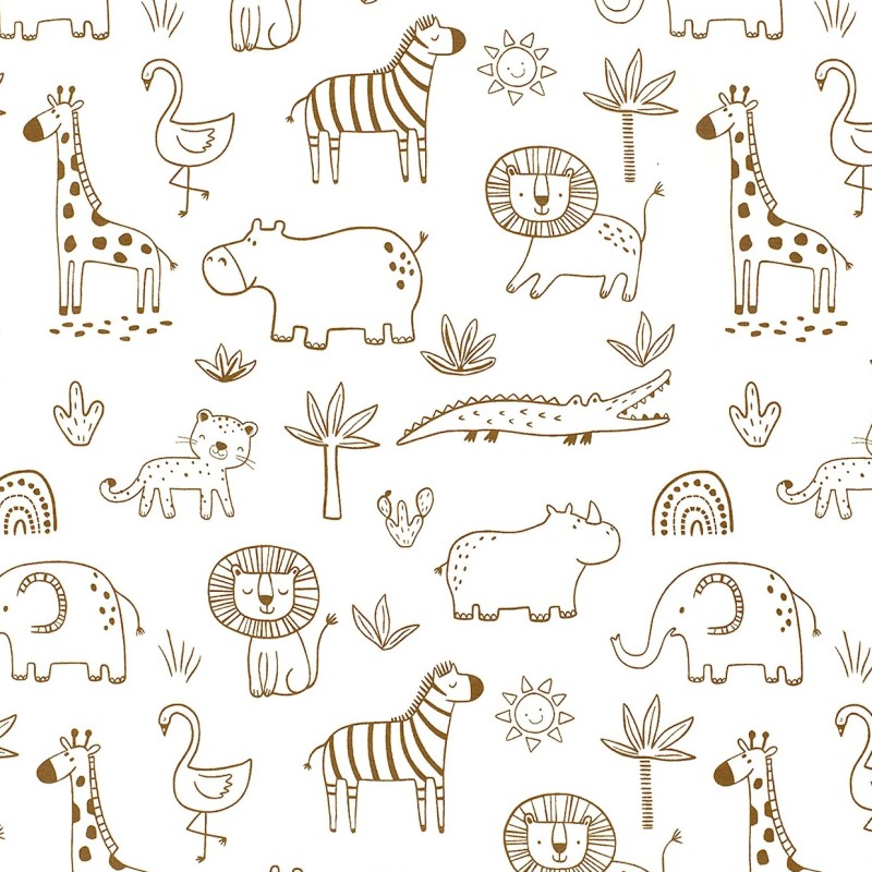 Jersey Stoff Savannentiere | Wolf Stoffe