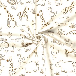 Jersey Stoff Savannentiere | Wolf Stoffe