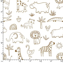 Jersey Stoff Savannentiere | Wolf Stoffe