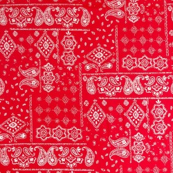 Klassischer roter Bandana-Baumwollstoff | Wolf Stoffe