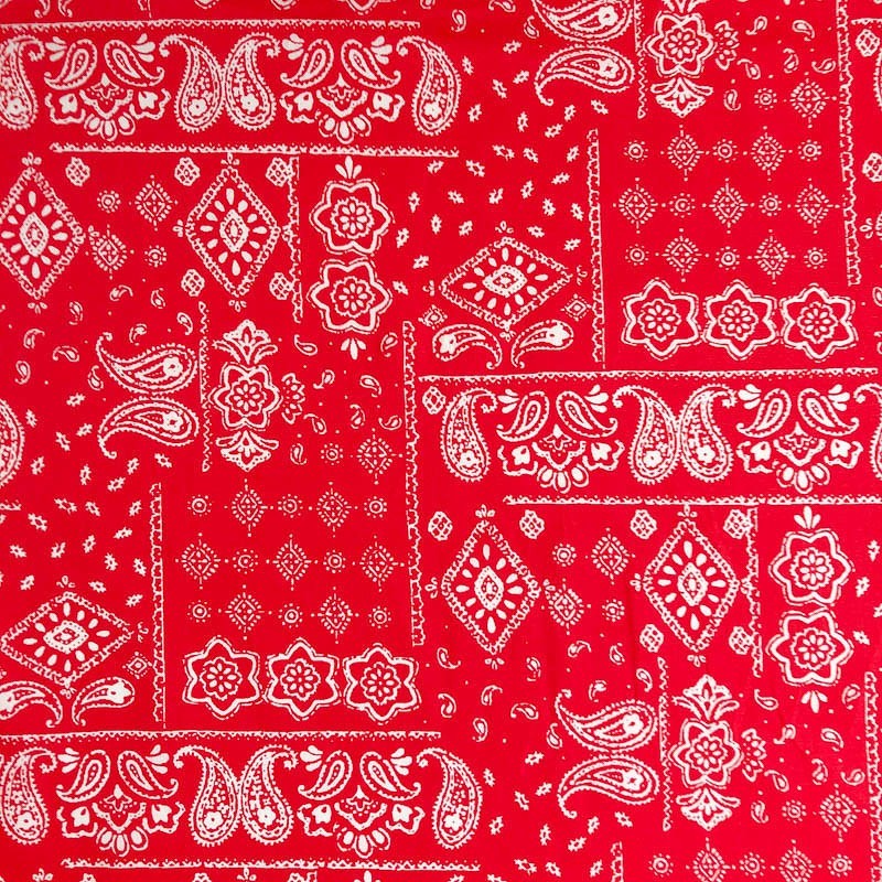 Klassischer roter Bandana-Baumwollstoff | Wolf Stoffe