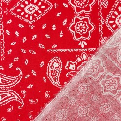 Klassischer roter Bandana-Baumwollstoff | Wolf Stoffe