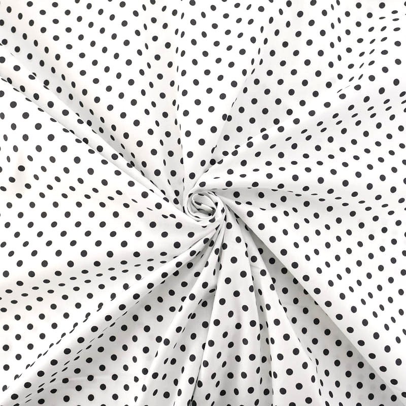 Stoff Baumwolle Schwarze Punkte 5 mm Schwarzer Hintergrund | Wolf Stoffe