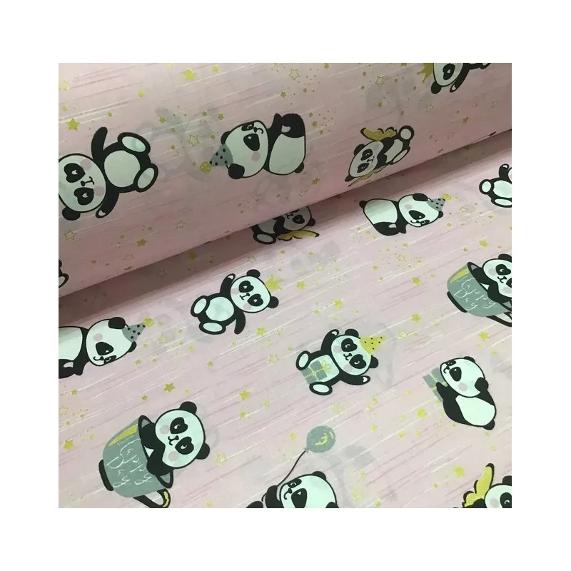 Panda Baumwollstof | Wolf Stoffe