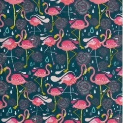 Flamingo Baumwollstoff Ros | Wolf Stoffe