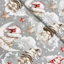 Baumwollstof Elfe i de Weihnachtswolke | Wolf Stoffe