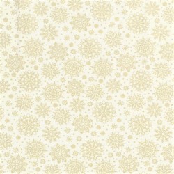 Stof Baumwoll Schneeflocke Goldene Hintergrun Weiße | Wolf Stoffe