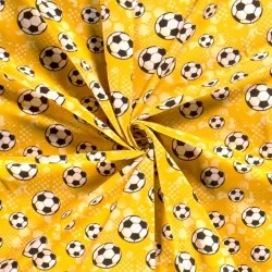 Jersey Stoff Baumwolle Fußball gelber Hintergrund  | Wolf Stoffe