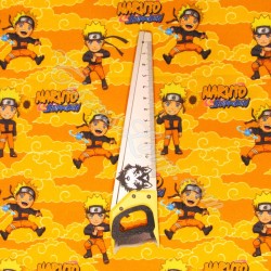 Baumwollstoff Naruto Shippuden Hintergrund gelb orange | Wolf Stoffe