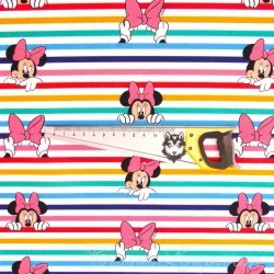 Baumwollstoff Minnie Mouse Streifen Regenbogen Disney | Wolf Stoffe