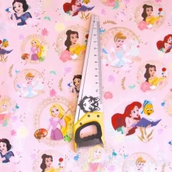 Stoff Disney Prinzessinnen Rosa Hintergrund | Wolf Stoffe