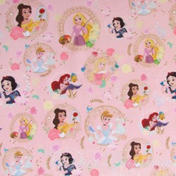 Stoff Disney Prinzessinnen Rosa Hintergrund | Wolf Stoffe