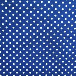 Jersey Stoff Weiße Punkten 3mm Königsblauer Hintergrund | Wolf Stoffe