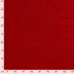 Stretch-Samt Cord Stoff Rot mit breiten Rippen 4,5 mm | Wolf Stoffe