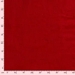 Stretch-Samt Cord Stoff Rot mit breiten Rippen 4,5 mm | Wolf Stoffe