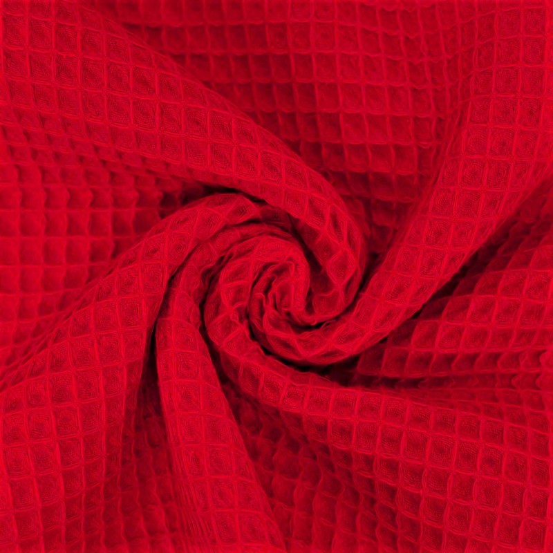 Waffelstoff Farbe Rot Wabenstoff | Wolf Stoffe