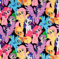 Jersey-Stoff Mein Kleines Pony Schwarzer Hintergrund My Little Pony