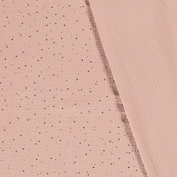 Doppelgaze stoff goldene punkte Hintergrund Rose Ballerina | Wolf Stoffe