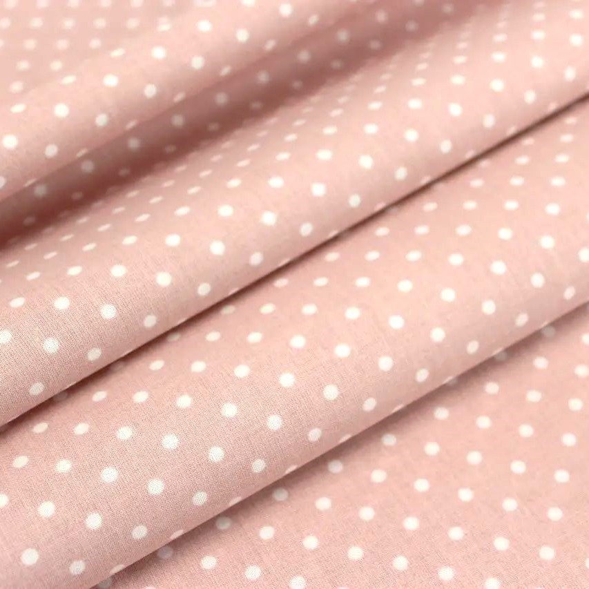 Stoff weißen Punkten 4mm Puderrosa Hintergrund — 1