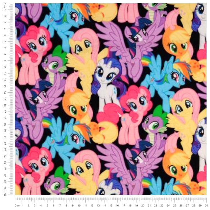 Jersey-Stoff Mein Kleines Pony Schwarzer Hintergrund My Little Pony — 2
