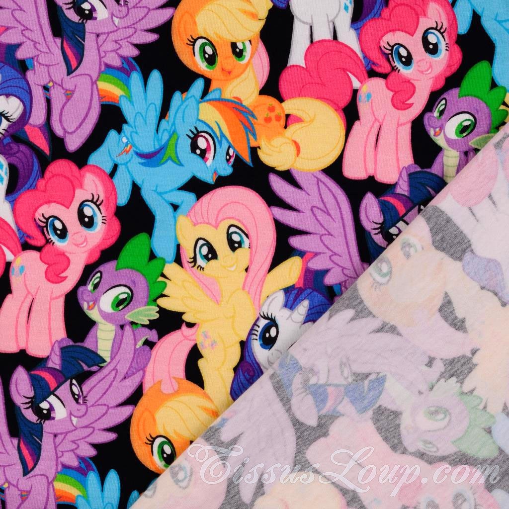 Jersey-Stoff Mein Kleines Pony Schwarzer Hintergrund My Little Pony — 4