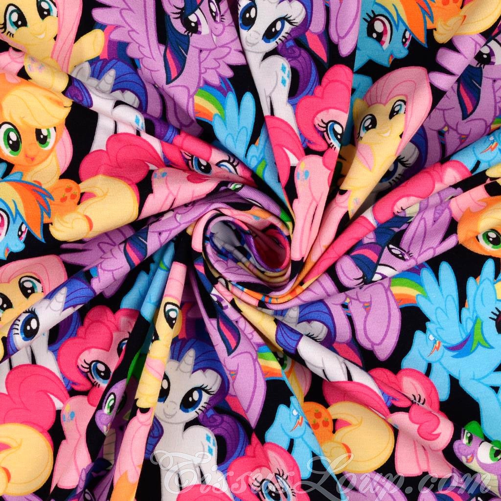 Jersey-Stoff Mein Kleines Pony Schwarzer Hintergrund My Little Pony — 3
